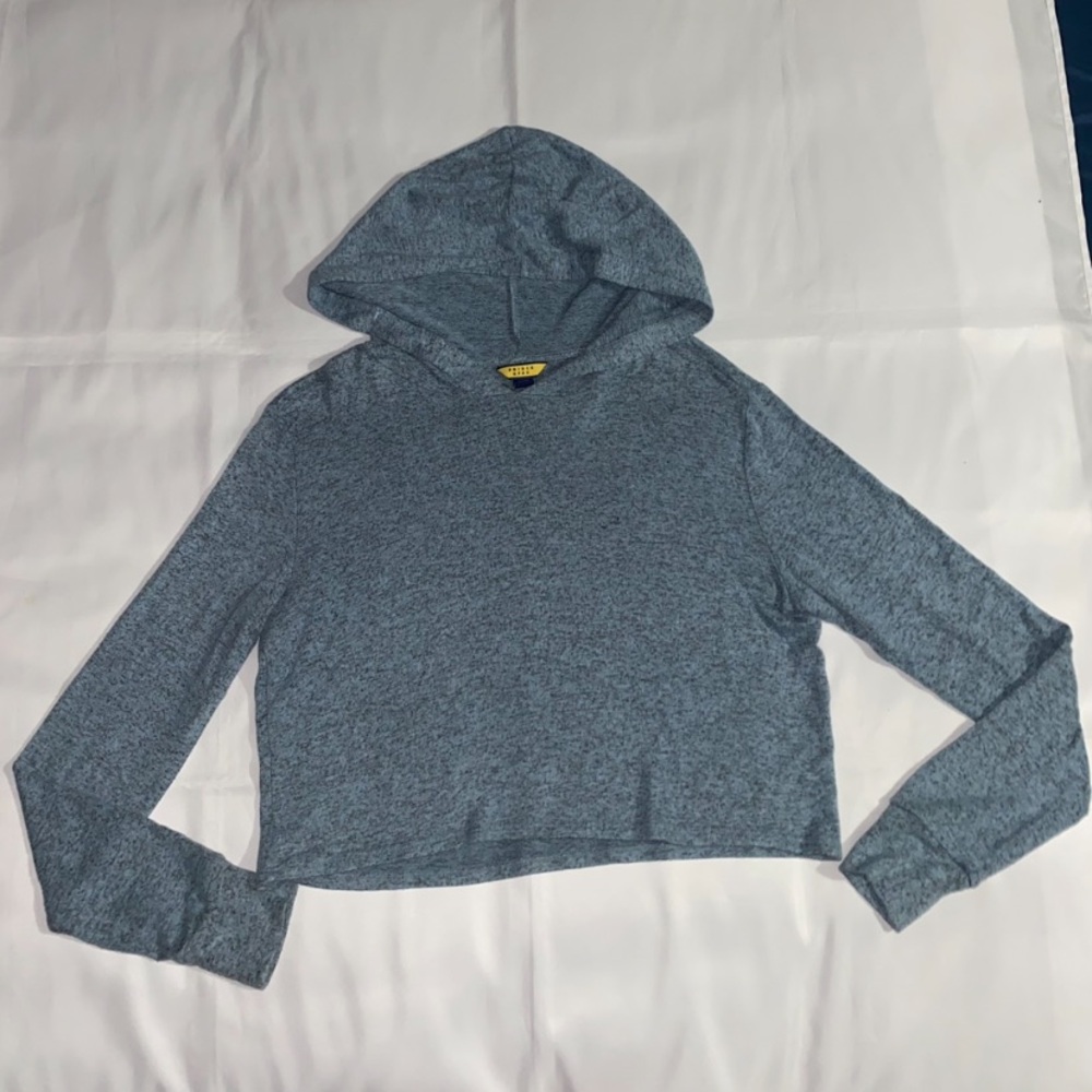 Prince & Fox Blue Long Sleeve Cropped Hooded Sweater